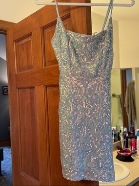 Lovesome Mint Sequin Spaghetti Strap Dress